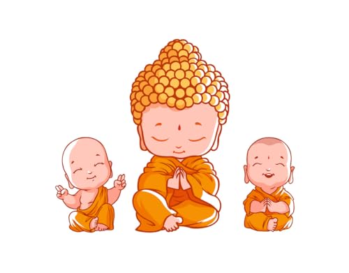 Image of Lord Buddha PVC Vinyl,Wall Sticker for Home Decor - Ideal for Living Room, Bedroom, Hall, Kids Room, Play Room (Size -45 cm x 45 cm) (Little Budha)