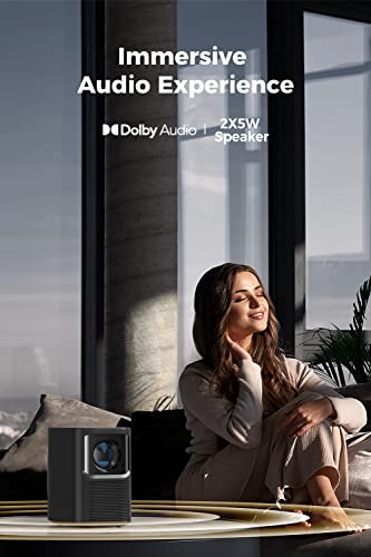 Bluetooth Projector, Emotn N1 Netflix Officially-Licensed Smart Projector, Native 1080P Movie Projector With 5G Wi-Fi And Bluetooth 5.0, Autofocus Auto Keystone, 120" Picture, Dolby Audio Speaker #TOP3
