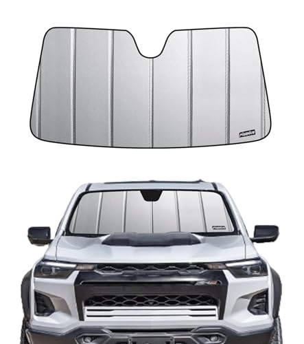 Pigenius Windshield Sunshade for Chevy/GMC Colorado/Canyon 2023-2026, Premium Grey Leather Finish