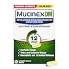 Mucinex DM 12Hr Maximum Strength Chest Congestion & Cough Medicine for Adults, Cold and Cough Medicine for Excess Mucus Relief, 1200 mg Guaifenesin & 60 mg Dextromethorphan HBr, 48 Bi-Layer Tablets