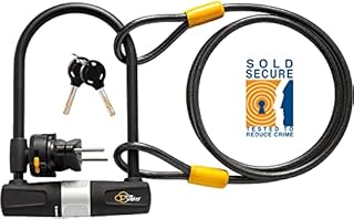 Bike U Lock with Cable - Via Velo Heavy Duty Bicycle U-Lock, 14mm Shackle and 10mm x1.8m Cable with Mounting Bracket for Road Bike Mountain Bike Electric Bike Folding Bike, Great Bike Safety Tool