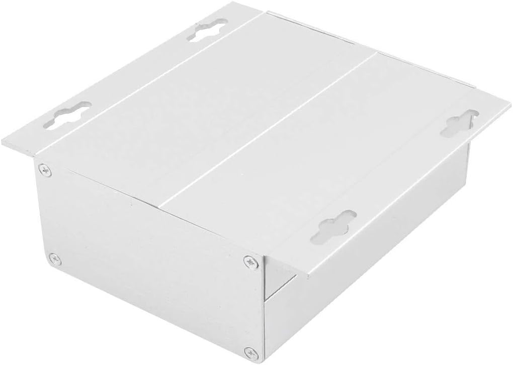50x119.6x130mm Multi-Purpose Electronic Extruded Aluminum Enclosure Case Silver Tone(50x119.6x130mm Mehrzweckgehäuse für elektronischen Gehäuse aus extrudiertem Aluminium mit Silberton