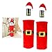 Produktbild Hebudy Weinflaschenabdeckungen für Weihnachten, Weihnachtsmann, Schneemann, Weihnachten, Tischdekoration, Partyzubehör, 2 Stück Hat+clothes