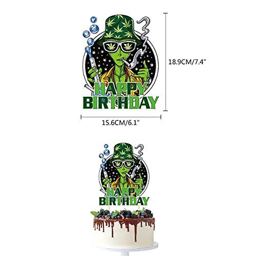 Pot Weed Leaves Party Supplies,Pot Leaf Birthday Party Decorations,Pot Leaf Theme Cake Decor, Pot Leaves Birthday Banner,Green Weed Leaves Banner With Cake Topper, Cupcake Toppers, Balloons For Birthday Party Decoration Supplies #TOP4
