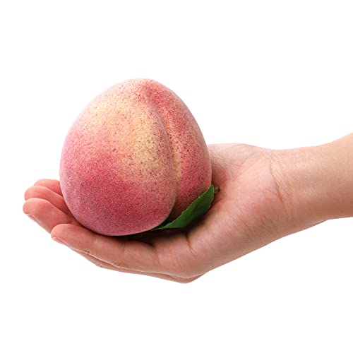 Zeayea 24 Pcs Artificial Fruits Peach, Fake Fruits For Decoration Lifelike With Leaves, Simulation Realistic Pink Fake Peaches For Christmas Home Kitchen Festival Party Decoration #TOP2