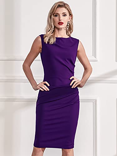 Image of Miusol Women's Retro Ruffle Style Slim Work Pencil Dress