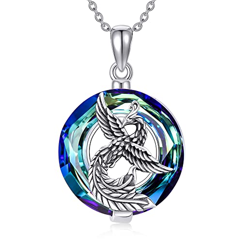 Yafeini Phoenix Necklace Sterling Silver Rising Phoenix Pendant Necklace With Crystal Phoenix Jewelry Gifts For Women #TOP18