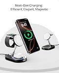 Intoval Fast Charging Station for Magsafe Apple Devices, Wireless Charger for iPhone, 3 in 1 Charger Stand for magsafe for iPhone 17/16/15/14/13/12, Apple Watch & AirPods. (Black)