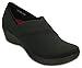 Crocs Women's Busy Day Stretch Asymmetrical Wedge Flat, Black/Black, 8 M US