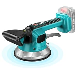 21 V tegelschudder, compatibel met 18 V accu, met 10 instelbare snelheden, 200 kg adsorptie, 145 mm zuignap, voor 30-240 cm tegels, trilapparaat voor muur en vloer (zonder accu)