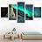 SIGNWIN 5 Panel Canvas Wall Art Astronomy & Space Contemporary Cosmic Dramatic Green Group Photography Realism Ultra for Home Decorations Ready to Hang - 60"x32"x5 Panels