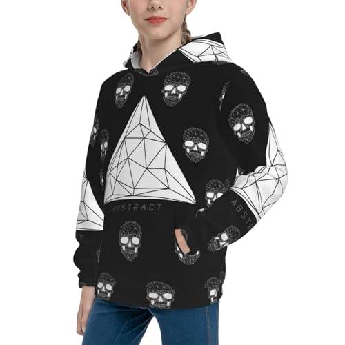 Polygonal Modern Crystal Skull Kid Hoodies Boys Sweatshirts Girls Pullover with Pocket2