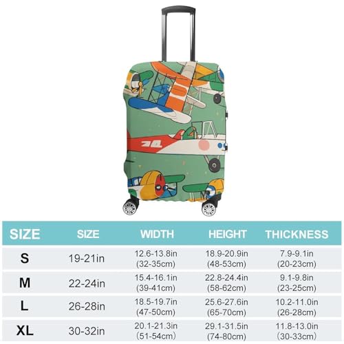 Carry on Luggage Cover Many Cartoon Small Airplanes Suitcase Covers for Luggages Tsa Approved Travel Luggage Sleeve Protector Elastic Suitcase Protector Anti-Scratch Washable Fits 19-30 Inch Case -L2