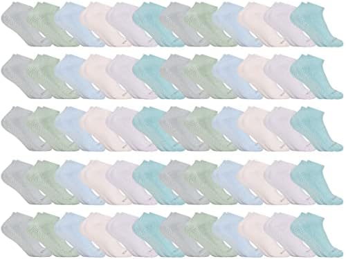 Yacht & Smith Women's Non Slip No-Skid Socks with Grips, 97% Cotton, For Hospital, Yoga, Pilates, Barre, Grippy Ankle Sock