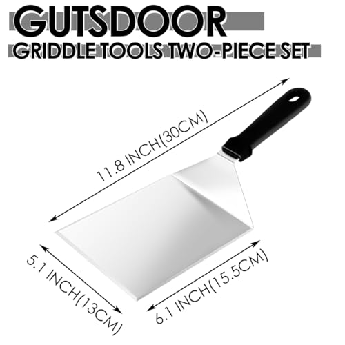 Set de 2 espátulas grandes de acero inoxidable Gutsdoor miniatura 2