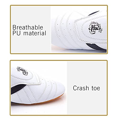 Taekwondo Schoenen, Unisex Comfortabele Lichte Taekwondo Kung Fu Tai Chi Sport Gymschoenen (Color : White, Size : 42 EU)