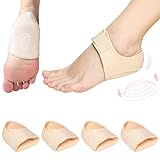 Fersenpolster, 2 Paar Fersenschutz, Fersenschoner fuer Schuhe mit Weichem Silikon Gelpad, Neues Material, Einstellbar Fersensporn Socken,fuer Plantarfasziitis, Fersenschmerzlinderung