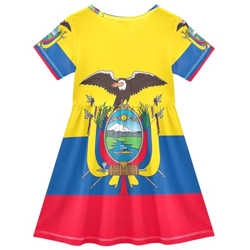 Ecuador Flag Toddler Girls' Dresses Funny Cute Dresses Short Outfit Children 2t2