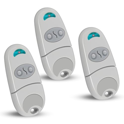 Télécommande Portail Garage 433.92MHz 3PCS, 2 Canaux Compatible avec TOP-432EV/EE/NA, Télécommande pour Porte de Garage et Portail