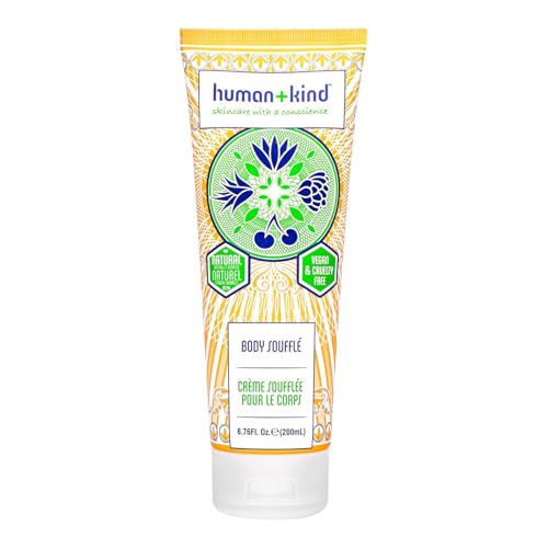 Human+Kind Body Souffle - Light, Fluffy Skin Conditioner for Hydrating and Smoothing Dry Skin - Natural, Vegan Formula with Shea Butter and Apricot Kernel Oil - Light, Fresh Fragrance - 6.76 oz
