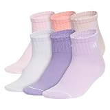 adidas Kids Cushioned Quarter Ankle Socks for Boys and Girls (6 Pairs) Durable & Comfortable