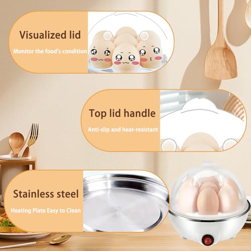 Blendra Electric Egg Cooker, 7 Egg Capacity for Soft Dippy, Hard & Poached Eggs, Removable Parts, One-Touch Control - Image 4