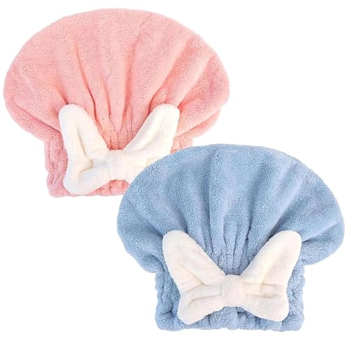 2Pcs Ultra Absorbent Hair Quick Drying Towel, Microfiber Hair Towel,