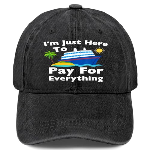 I'm Just Here to Pay for Everything Hat for Womens Trendy Washed Distressed