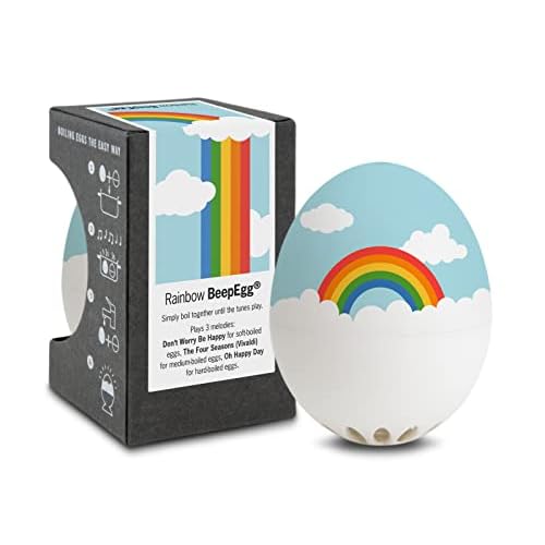 Regenboog PiepEi - zingende eierwekker om mee te koken - eierkoker voor 3 hardheidsgraden - goed humeur cadeau - grappig koken - muziekegtimer - Brainstream