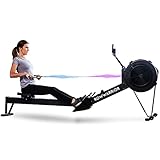 Row Warrior Air Rowing Machine | Foldable Gym-Quality Row Machine | 10-Damper Levels Cardio Machine
