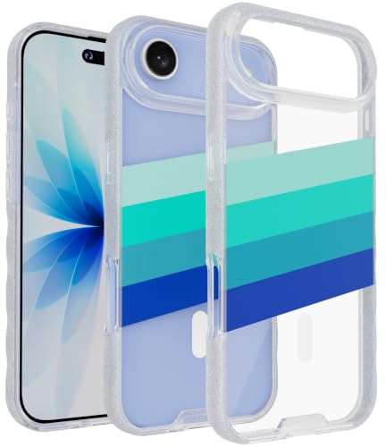 Smartish iPhone Air Clear Case MagSafe, Gripmunk, Slim Grip, Blue Stripes