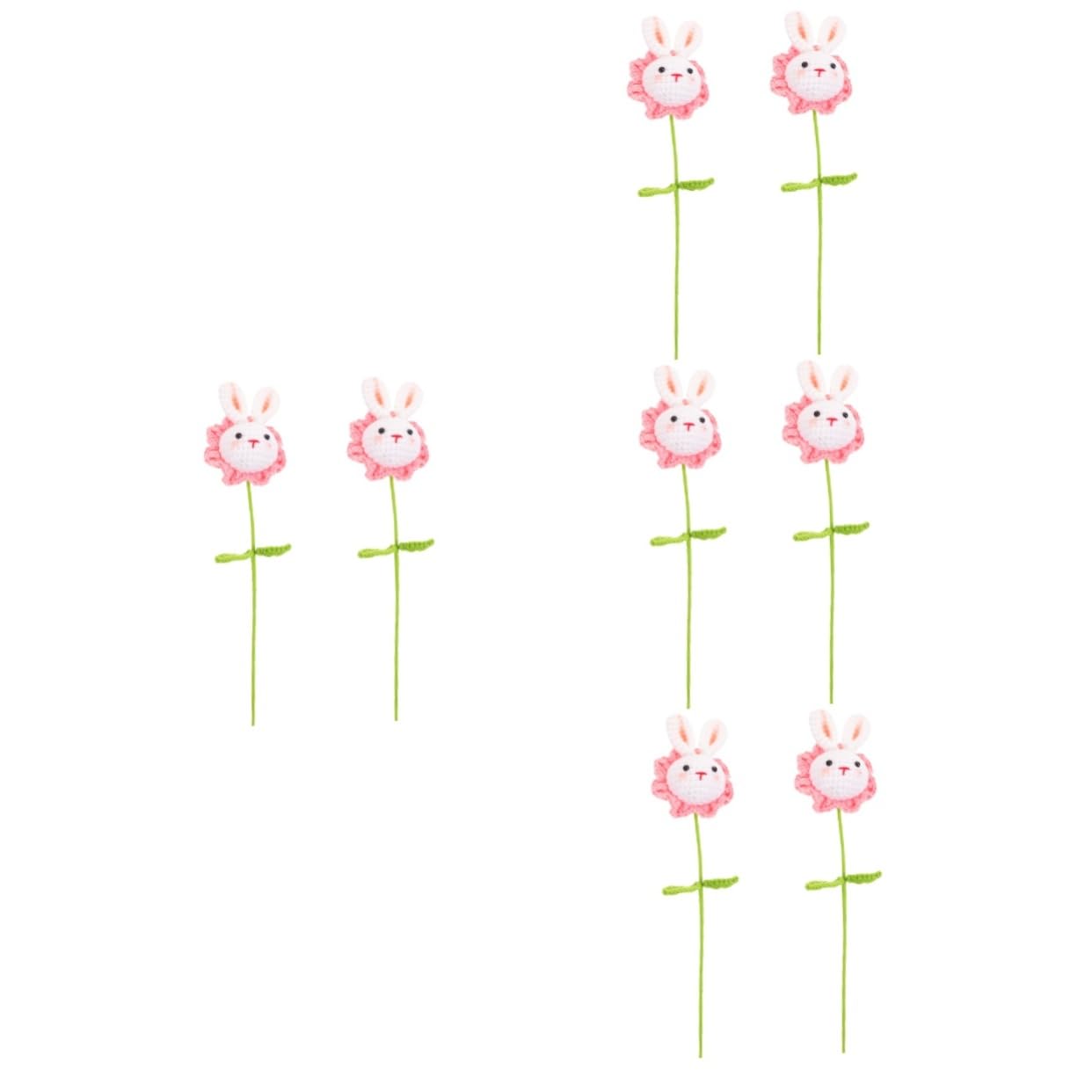 Faux bouquet de fleurs peluche lapin PRETYZOOM : le cadeau idéal en fleur en crochet