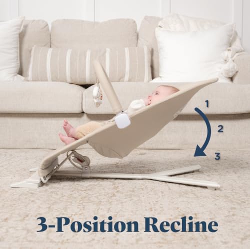 Image of Alpine Organic Deluxe Portable Bouncer | Infant | 0 - 6 Months | Organic Sesame