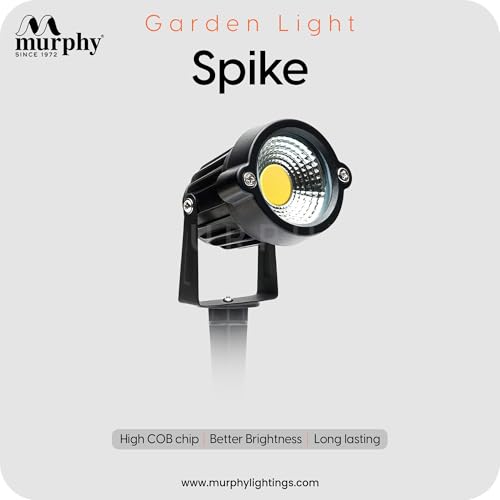 Image of Murphy 5W Heavy-Duty LED Spike Focus Light - IP65 Water Resistant, Adjustable 180, Aluminium Material, Outdoor Garden Lights (Warm White), Pack of 8