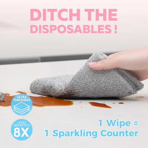 Image of ZEVON Microfibre Cleaning Cloth Roll | Reusable Towel Pack of 20