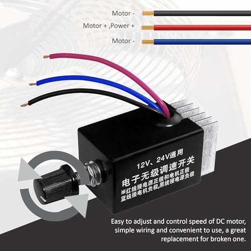 image for ayetea DC Motor Speed Controller Universal DC 12V 24V 10A Electronic S