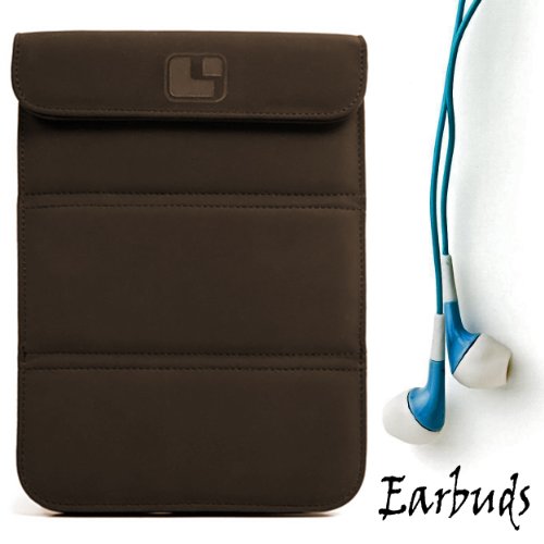 Smart Glove Brown Premium Durable Leather Cover Sleeve Carrying Case can Easily be Converted to a Stand for Kindle Touch 6 inch Display Plus Earbuds