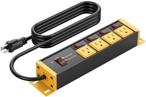 CCCEI Heavy Duty Surge Protector Power Strip 20 Amp Individual Sw...