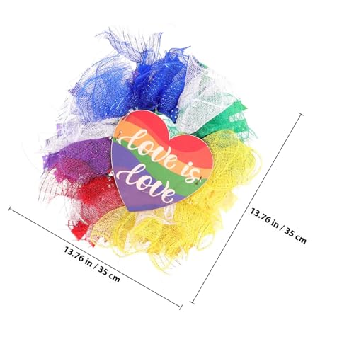 Couronne suspendue arc-ciel multicolore et cœur décoratif robuste - 3