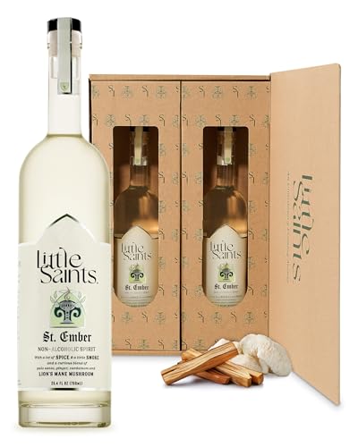 Little Saints St. Ember Non-Alcoholic Mezcal Inspired Spirit (2 pack) | Smoky & Botanical | Crafted with Lion's Mane Mushroom & Adaptogens for Clarity & Focus | Sugar Free | 5 Calories 750ml