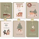Legezon 36 Weihnachtskarten set mit Umschlägen - Weihnacht Grußkarte für Familie Freunde Geschäftlich Kunden, Stilvolles traditionelle