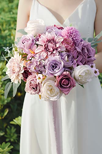 Udoula Lavender Artificial Flowers Combo Pack, Faux Lavender Flowers Wedding Combo Arrangement For Diy Wedding Bouquets Combo Arrangements Party Bridal Baby Shower Centerpieces #TOP2