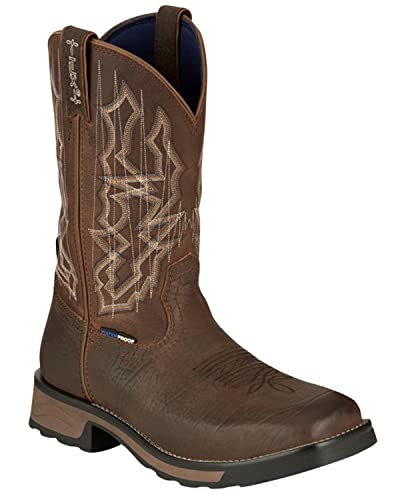 Tony Lama Men's Anchor Water Buffalo Pull-On Soft Western Work Boot Wide Square
