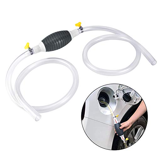 Ansblue Gasoline Siphon Hose,Newest High Flow Siphon Hand Pump Portable Manual Car Fuel Transfer Pump For Gas Gasoline Petrol Diesel Oil Liquid Water Fish Tank With 2M Syphon Hose