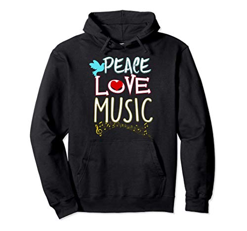Cute Peace Love Music Hippie Hipster Festival Sweat à Capuche