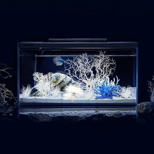 BEGONDIS 8 Pack Artificial Coral Ornament, Aquarium Plasitc Water Plants for Fish Tank Decorations (White Set) - Image 3