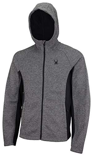 Spyder Men's Constant Full Zip Hooded Jacket, Charcoal Heather X-Large #TOP9
