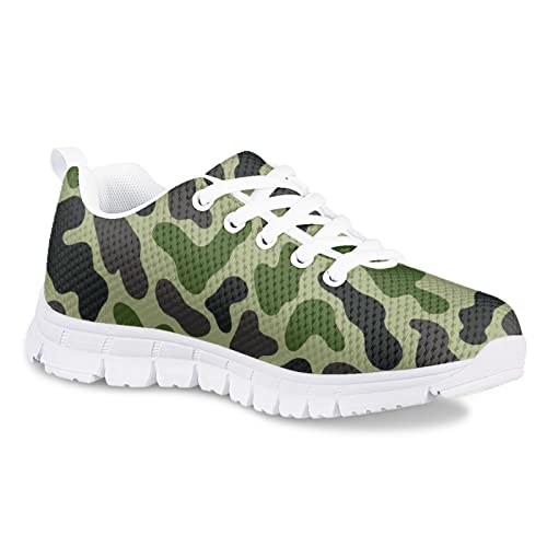 Camouflage Shoes for Boys Lightweight Running Tennis Shoes Kids Athletic Sneakers Green Grey2