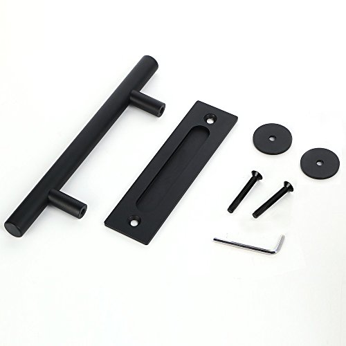 GIFSIN Poignée de Porte de Grange Coulissante Noir poignee Cover