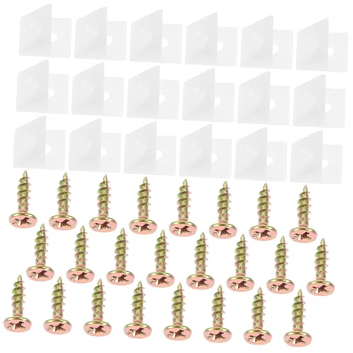 LIFKICH 50個 家具用プラスチック底板補修ウェッジ 錆びに強い鉄製セルフタッピングネジ付き 斜角棚板固定 背板補強 キャビネット安定キッ